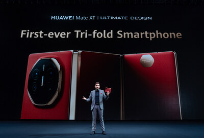 HUAWEI Mate XT IULTIMATE DESIGN First-ever Tri-fold Smartphone (PRNewsfoto/HUAWEI) HUAWEI Mate XT IULTIMATE DESIGN First-ever Tri-fold Smartphone (PRNewsfoto/HUAWEI)