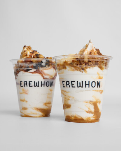 Erewhon and Steven Tyler's two signature Soft Serve Sundaes, Dream On and Sweet Emotion.