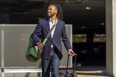 RuffRest rolled into duffel configuration for air travel