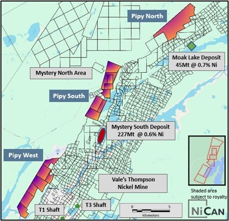 Figure 1: NiCAN’s Pipy Properties in the Thompson Area, Manitoba (CNW Group/Nican Ltd.) Figure 1: NiCAN’s Pipy Properties in the Thompson Area, Manitoba (CNW Group/Nican Ltd.)
