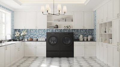 The new LG SIGNATURE washer and dryer feature a sleek, luxurious design.