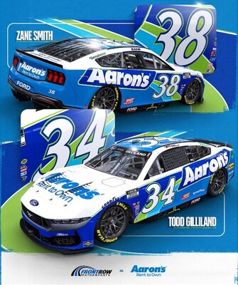 Aaron’s season will kick off at the Atlanta (G.A.) Motor Speedway on Sunday, February 23rd with Todd Gilliland and the No. 34 Ford Mustang Dark Horse Team. Aaron’s season will continue with Zane Smith and the No. 38 Ford Mustang Dark Horse team in seven NASCAR Cup Series events, starting at the Phoenix (Ariz.) Raceway on March 9th.