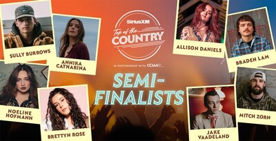 SiriusXM Canada and the CCMA reveal the eight semi-finalists in the 2025 SiriusXM Top of the Country competition (CNW Group/Sirius XM Canada Inc.)