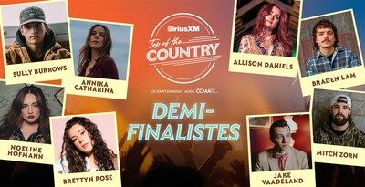 SiriusXM Canada et la CCMA dévoilent les huit demi-finalistes du concours Top of the Country 2025 de SiriusXM