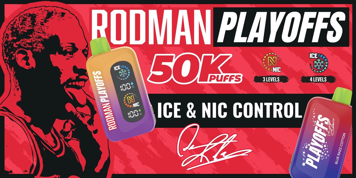 Dennis Rodman Launches Game-Changing Rodman Playoffs 50,000 Puffs Disposable  Vape