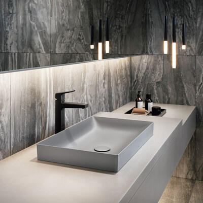 Elevate your space with the standard rectangular Kiwami® Matte Vessel Lavatory in gray. Crafted from ultra-thin yet durable LINEARCERAM®, this lavatory blends sleek sophistication with lasting strength. Its refined matte gray finish adds depth and elegance, making it the perfect centerpiece for modern bathroom retreats. This style statement offers both beauty and function, transforming daily rituals into serene, spa-like experiences while complementing a variety of contemporary interiors.