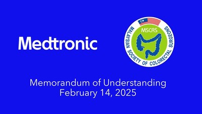 Dr Nurhashim Haron, Vice President of the Malaysian Society of Colorectal Surgeons, Dr Luqman Mazlan, President of the Malaysian Society of Colorectal Surgeons, Simon Yam, Country Director, Medtronic Malaysia, Sam Teoh, Senior Sales Field Manager, Medical Surgical, Medtronic Malaysia