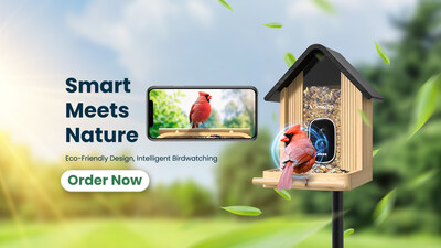 VINGUYS Smart Bird Feeder V-Feeder Bamboo Image