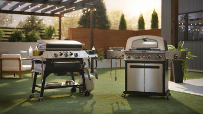 Cuisinart® 28” Outdoor Griddler™ 2-in-1 Griddle & Broiler and Propel+ Four Burner 3-in-1 Gas Grill (Grill, Griddle, Pizza Oven)