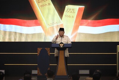 President of Indonesia, Prabowo Subianto, officially inaugurated the Pegadaian Gold Bank Service and Bank Syariah Indonesia (BSI) (PRNewsfoto/PT Bank Rakyat Indonesia Tbk (BRI))