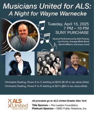 Star-Studded Concert to Honor Music Producer Wayne Warnecke and Raise Funds for ALS United Greater New York
