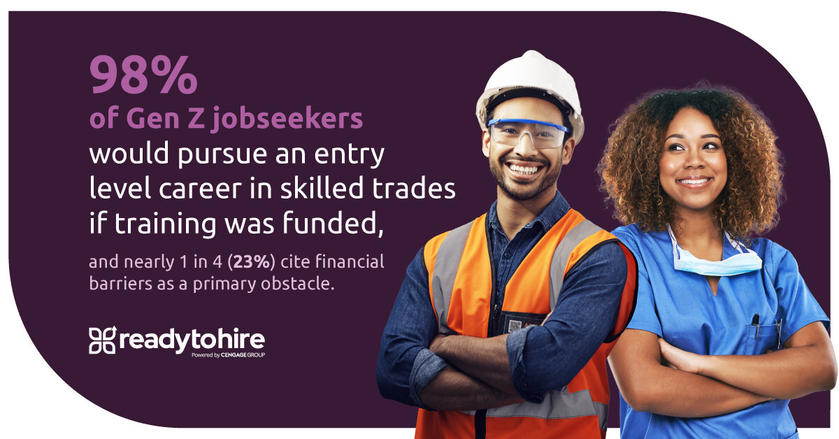 New Ready to Hire Research Suggests Financial Barriers Preventing Gen Z From Closing the Skills Gap in the Skilled Trades