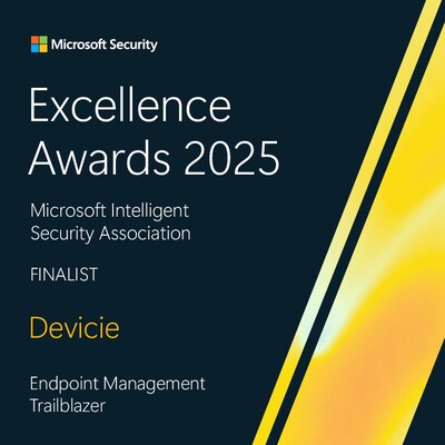 Devicie recognized as a Microsoft Security Excellence Awards finalist for Endpoint Management Trailblazer