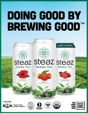 Steaz Tea Unveils New Brand Evolution and Commits to Being an "Ally" of the Regenerative Organic Alliance (ROA)