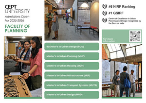 Faculty of Planning at CEPT University Invites Applications to UG and PG Programs 2025 Faculty of Planning at CEPT University Invites Applications to UG and PG Programs 2025