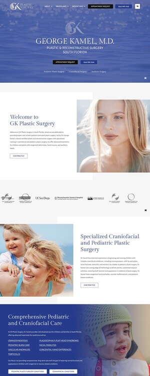 Top Craniofacial Plastic Surgeon, Dr. George Kamel, Appointed Surgical Director of the Pediatric Craniofacial and Plastic Surgery Program at Joe DiMaggio Children's Hospital