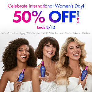 It's a 10® Haircare, Be A 10™ Cosmetics & Ex10sions Celebrate International Women's Day with Annual 50% Off Sale! It's a 10® Haircare, Be A 10™ Cosmetics & Ex10sions Celebrate International Women's Day with Annual 50% Off Sale!