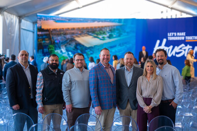 Gilbane-Flintco team L to R: Matteo Alibrio, Taha Vaid, Jeff Forster, Mike Matula, Scott Taylor, Kendra Santa, Mickey Gammenthaler