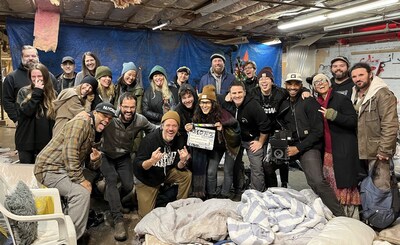 Michael Raymond-James with the cast and crew of The Missing Peace