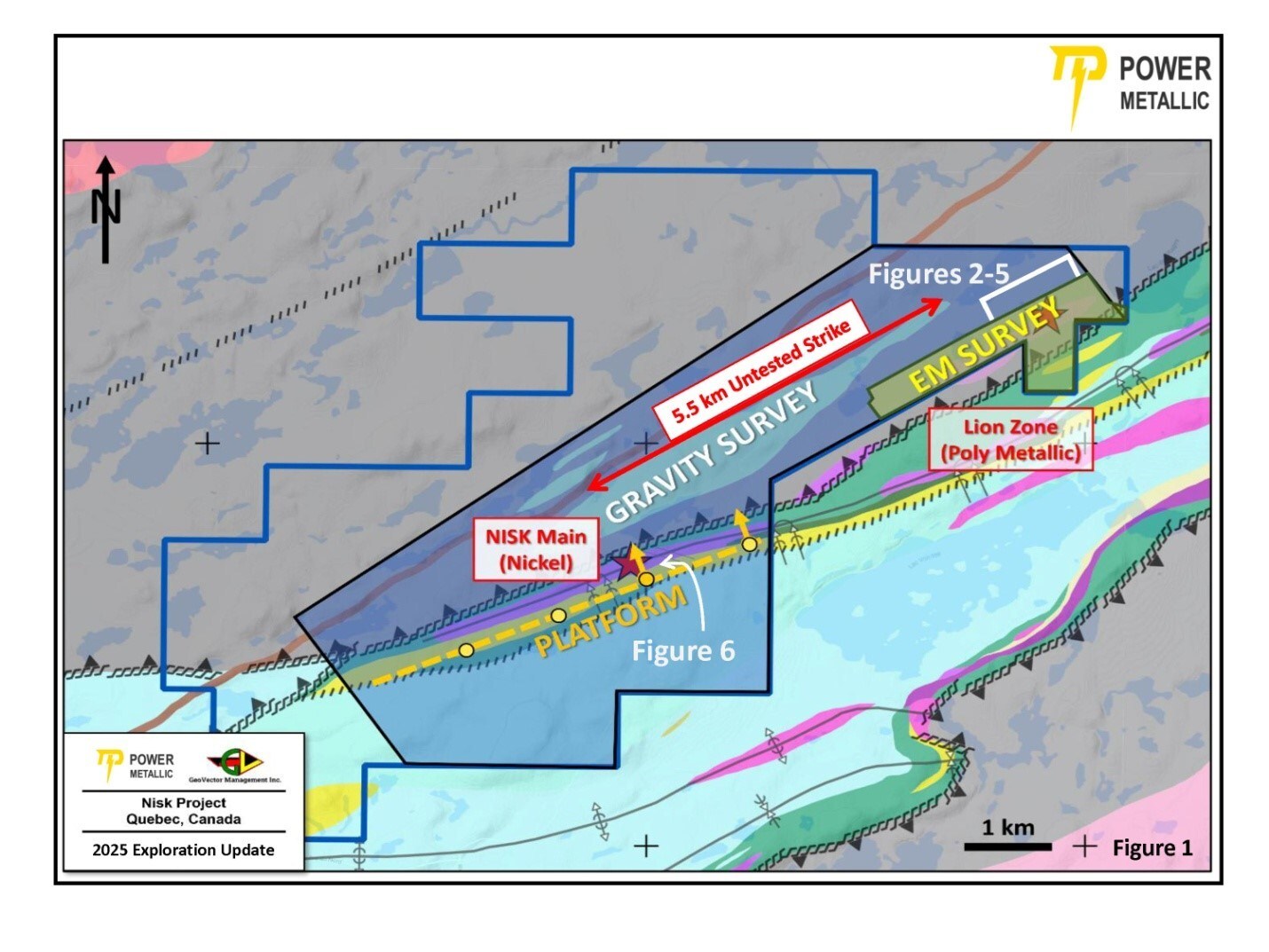 Figure 1 –  Nisk Property targets for 2025 and 2026 (CNW Group/Power Metallic Mines Inc.)