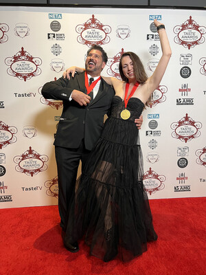 Erin Judd and Roberto Serrini, winners for Best New Food and Travel Series and the RB Cellars Award for Best Branded Content