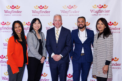 Emily Williams, Dawn Vo-Jutabha, Jay Allen, Josue “Swey” Pineda, California Surgeon General Dr. Diana E. Ramos at Wayfinder Family Services' annual event, The Conversation.
