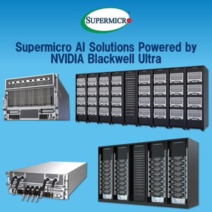 Supermicro amplia seu portfólio para a próxima geração de IA com soluções NVIDIA Blackwell Ultra, apresentando NVIDIA HGX™ B300 NVL16 e GB300 NVL72