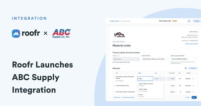 Roofr and ABC Supply Direct Material Ordering