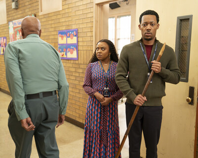 ABBOTT ELEMENTARY – “Audit” – Ava and the teachers must band together to hide the golf-course contraband. WEDNESDAY, MARCH 19 (8:30-9:02 p.m. EDT) on ABC. (Disney/Gilles Mingasson)
QUINTA BRUNSON, TYLER JAMES WILLIAMS