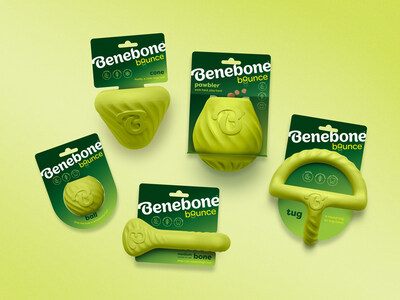 The Benebone Bounce line is built for play, tug, and treat-dispensing fun.