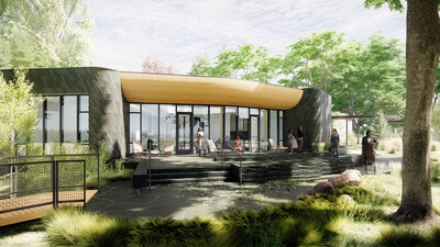Women’s Leadership Center at Williams Bay, The Council. The Center’s second largest building provides a range of meeting spaces arrayed around a landscaped courtyard. Architectural rendering courtesy of Studio Gang.