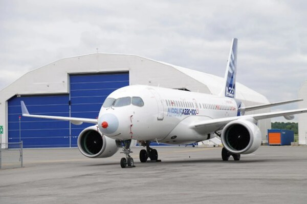 An A220 Flight Test Vehicle (FTV) at Airbus in Mirabel, Canada. © Airbus Canada Limited Partnership 2025 (CNW Group/Airbus) An A220 Flight Test Vehicle (FTV) at Airbus in Mirabel, Canada. © Airbus Canada Limited Partnership 2025 (CNW Group/Airbus)
