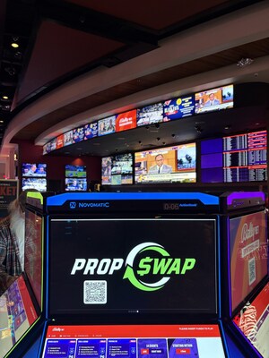 PropSwap advertising at the Bally Bet sportsbook, located at the Hard Rock Hotel and Casino Biloxi