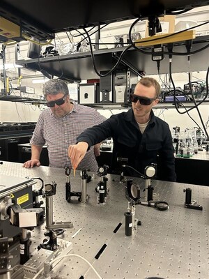 Professor François Légaré and Research associate Simon Vallières at the Advanced Laser Light Source (ALLS) laboratory, at INRS. (Credit: INRS) (CNW Group/Institut National de la recherche scientifique (INRS))