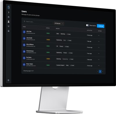 Seamless Dashboard showing user management