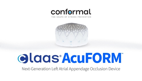 Conformal Medical's CLAAS® AcuFORM™ Left Atrial Appendage Device (PRNewsfoto/Conformal Medical, Inc.) Conformal Medical's CLAAS® AcuFORM™ Left Atrial Appendage Device (PRNewsfoto/Conformal Medical, Inc.)