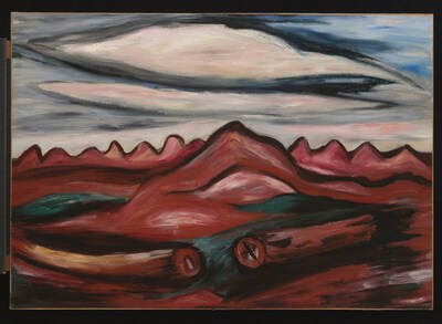 Marsden Hartley, New Mexico Recollection #14, c. 1923, oil on canvas, 30 x 40 in. The Jan T. and Marica Vilcek Collection, Promised gift to The Vilcek Foundation, 2009.01.01