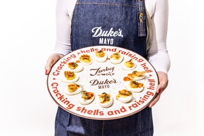 Duke's Mayo x Turkey and the Wolf "Cracking Shells and Raising Hell" deviled egg tray. Photo credit: Justin Chesney. (PRNewsfoto/Duke's Mayonnaise)