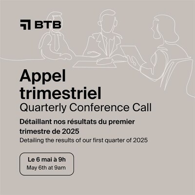 FPI BTB publiera ses résultats du premier trimestre 2025 le lundi 5 mai 2025