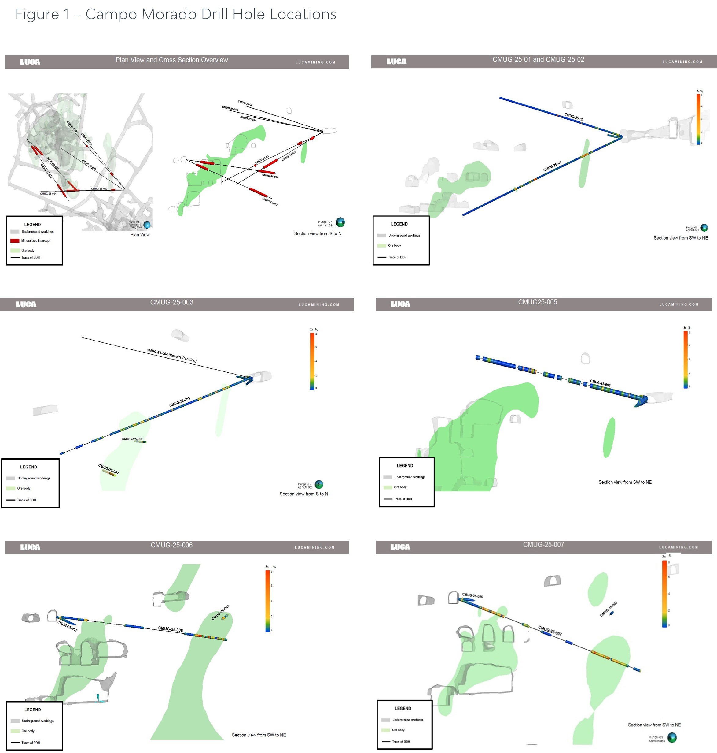 Fig 1 - Campo Morado Drill Hole Locations (CNW Group/Luca Mining Corp.) Fig 1 - Campo Morado Drill Hole Locations (CNW Group/Luca Mining Corp.)