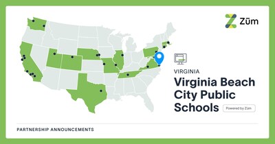 Virginia Beach City Public Schools (VBCPS) has awarded a three-year technology contract to Zūm, the leader in modern student transportation, to provide a single integrated platform to power the district’s school transportation. This partnership signals VBCPS’s commitment to a safe, efficient, transparent and more equitable solution for students and families.