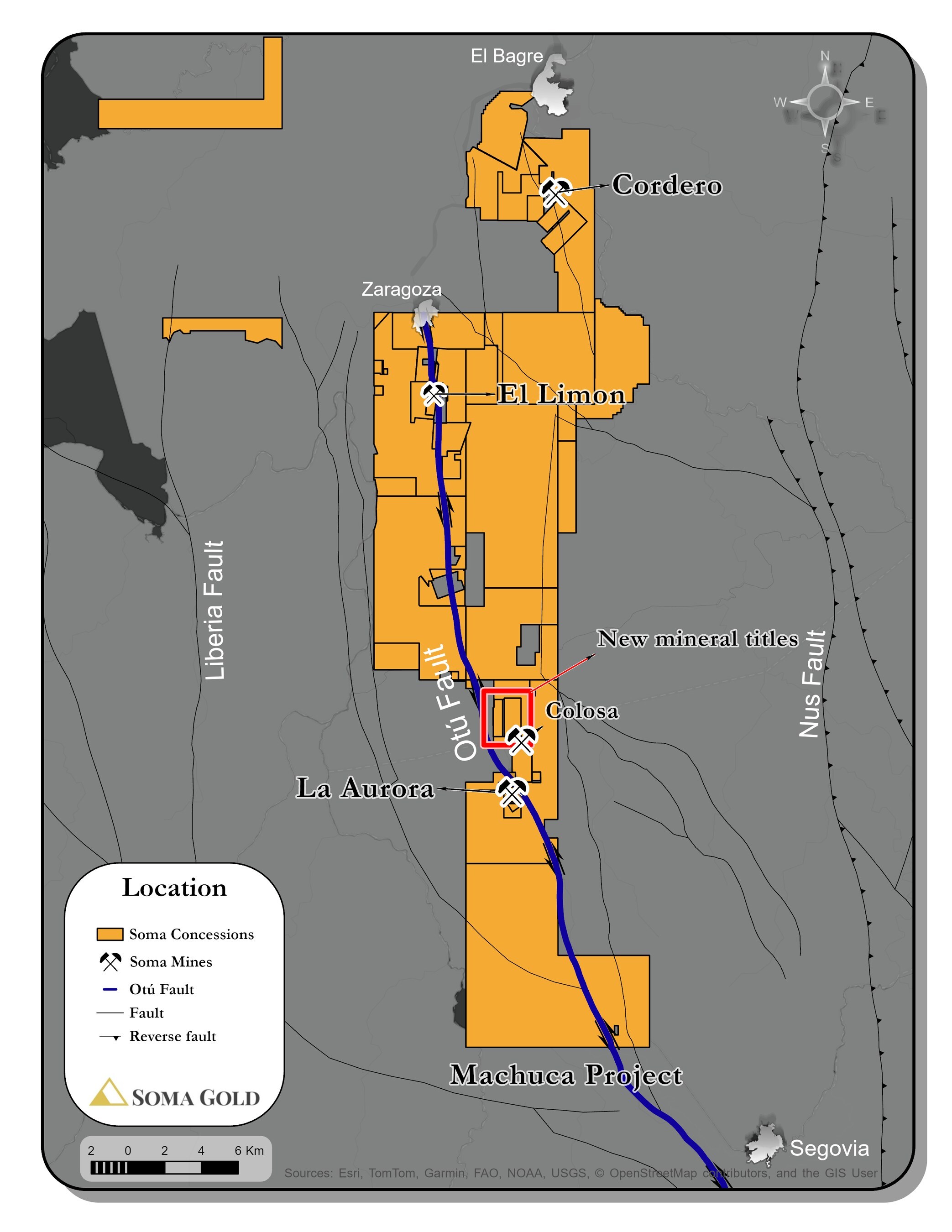 Soma Concessions, including newly acquired concessions. (CNW Group/Soma Gold Corp.) Soma Concessions, including newly acquired concessions. (CNW Group/Soma Gold Corp.)