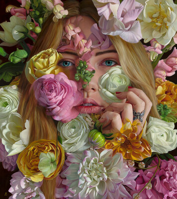 Anne-Marie Zanetti "Whispers of Elysium" Oil on canvas 43 x 38 inches