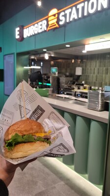 Burger freshly cooked and prepared on Aniai's Alpha Grill