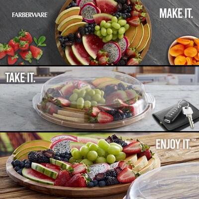 Farberware Build-a-Board has a Clear Locking Lid so mom can make and take her appetizer and dessert boards on the go!