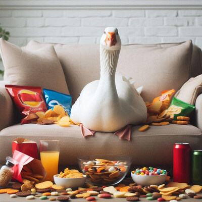 This is what the toxicology experts at Pet Poison Helpline imagine a goose might look like after overindulging on 4/20.