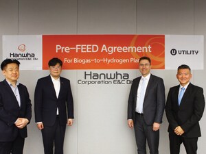 A Utility Global e a Divisão de E&amp;C da Hanwha Corporation colaboram mutuamente na produção de Hidrogênio limpo e econômico a partir Biogás de estações de tratamento de águas residuais