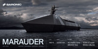 Marauder, Saronic’s new 150-foot medium unmanned surface vessel (MUSV), will be developed and produced at scale at the company’s new shipyard in Franklin, Louisiana.