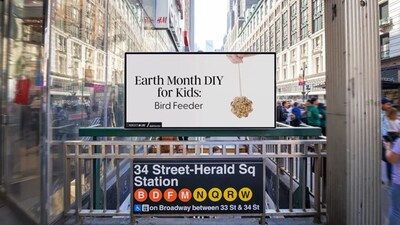 Moments by OUTFRONT, OUTFRONT’s content and publisher platform, celebrates Earth Month with curated content on OUTFRONT’s transit media, reaching millions of commuters daily. “Moments in Life,” in collaboration with PureWow, highlights a DIY bird feeder for kids, encouraging commuters young and old to take a simple and fun step toward a more sustainable future.
