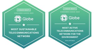 Globe wins Standard Insights Consumer Choice Awards for Green Network and Environmental Commitment